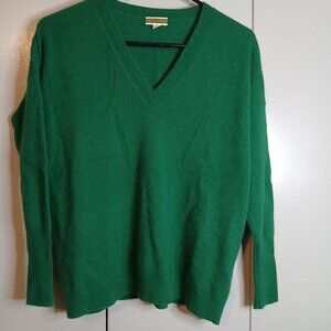 J. Crew Women's Sporty Cashmere XXS Green V-Neck Sweater (0783A3)